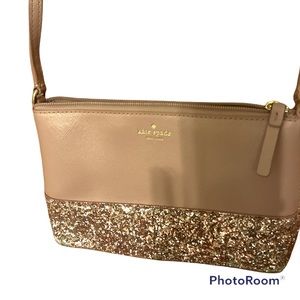 Peony colored Kate Spade leather purse with glitter